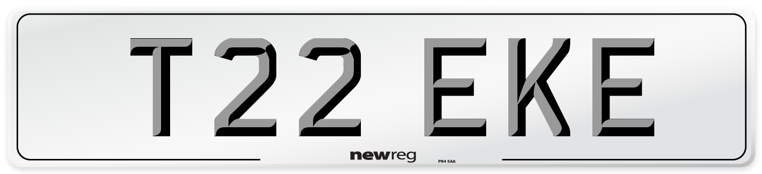 T22 EKE Number Plate from New Reg